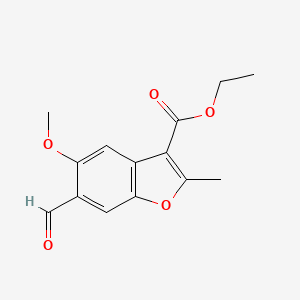 molecular formula C14H14O5 B2508126 Ethyl 6-formyl-5-methoxy-2-methyl-1-benzofuran-3-carboxylate CAS No. 890631-94-4