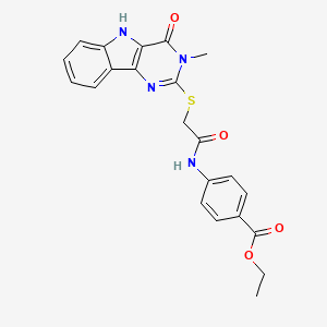 ethyl 4-(2-((3-methyl-4-oxo-4,5-dihydro-3H-pyrimido[5,4-b]indol-2-yl)thio)acetamido)benzoate