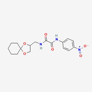 molecular formula C17H21N3O6 B2508130 N1-(1,4-二氧杂螺[4.5]癸烷-2-基甲基)-N2-(4-硝基苯基)草酰胺 CAS No. 941959-33-7