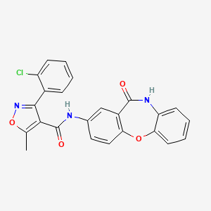 molecular formula C24H16ClN3O4 B2508134 3-(2-chlorophenyl)-5-methyl-N-(11-oxo-10,11-dihydrodibenzo[b,f][1,4]oxazepin-2-yl)isoxazole-4-carboxamide CAS No. 921890-86-0