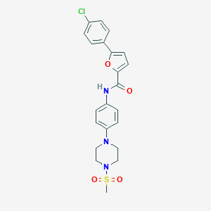 molecular formula C22H22ClN3O4S B250814 5-(4-chlorophenyl)-N-{4-[4-(methylsulfonyl)-1-piperazinyl]phenyl}-2-furamide 