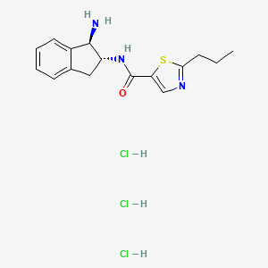 N-[(1R,2R)-1-Amino-2,3-dihydro-1H-inden-2-yl]-2-propyl-1,3-thiazole-5-carboxamide;trihydrochloride