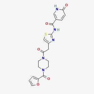 B2508144 N-(4-(2-(4-(furan-2-carbonyl)piperazin-1-yl)-2-oxoethyl)thiazol-2-yl)-6-oxo-1,6-dihydropyridine-3-carboxamide CAS No. 946258-60-2