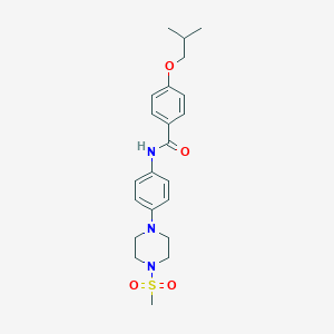 molecular formula C22H29N3O4S B250815 4-isobutoxy-N-{4-[4-(methylsulfonyl)-1-piperazinyl]phenyl}benzamide 