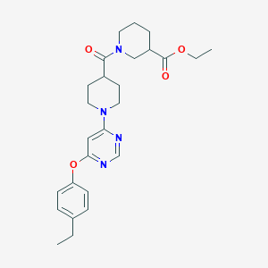 Ethyl 1-(1-(6-(4-ethylphenoxy)pyrimidin-4-yl)piperidine-4-carbonyl)piperidine-3-carboxylate