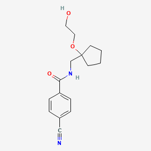 4-cyano-N-((1-(2-hydroxyethoxy)cyclopentyl)methyl)benzamide