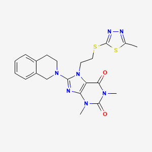 8-(3,4-dihydro-1H-isoquinolin-2-yl)-1,3-dimethyl-7-[2-[(5-methyl-1,3,4-thiadiazol-2-yl)sulfanyl]ethyl]purine-2,6-dione