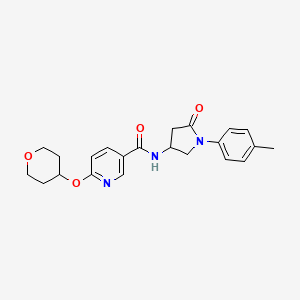 N-(5-oxo-1-(p-tolyl)pyrrolidin-3-yl)-6-((tetrahydro-2H-pyran-4-yl)oxy)nicotinamide