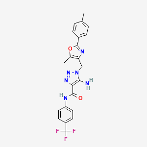 molecular formula C22H19F3N6O2 B2508168 N-(tert-butyl)-2-[4-(2-methylbenzoyl)piperazin-1-yl]-6-(3-methylphenyl)imidazo[2,1-b][1,3,4]thiadiazol-5-amine CAS No. 1115966-98-7