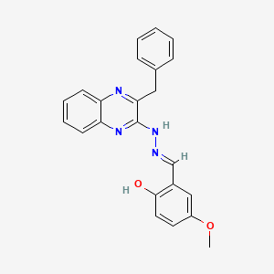 2-[(1E)-[2-(3-benzylquinoxalin-2-yl)hydrazin-1-ylidene]methyl]-4-methoxyphenol