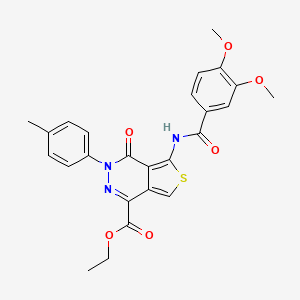 Ethyl 5-(3,4-dimethoxybenzamido)-4-oxo-3-(p-tolyl)-3,4-dihydrothieno[3,4-d]pyridazine-1-carboxylate