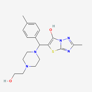 5-((4-(2-Hydroxyethyl)piperazin-1-yl)(p-tolyl)methyl)-2-methylthiazolo[3,2-b][1,2,4]triazol-6-ol