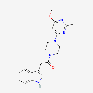 2-(1H-indol-3-yl)-1-(4-(6-methoxy-2-methylpyrimidin-4-yl)piperazin-1-yl)ethanone