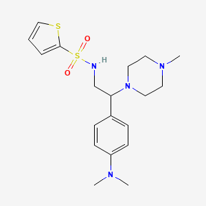 molecular formula C19H28N4O2S2 B2508210 N-(2-(4-(dimethylamino)phenyl)-2-(4-methylpiperazin-1-yl)ethyl)thiophene-2-sulfonamide CAS No. 946366-49-0