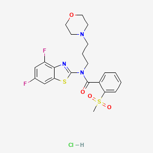 molecular formula C22H24ClF2N3O4S2 B2508213 N-(4,6-difluorobenzo[d]thiazol-2-yl)-2-(methylsulfonyl)-N-(3-morpholinopropyl)benzamide hydrochloride CAS No. 1216831-65-0