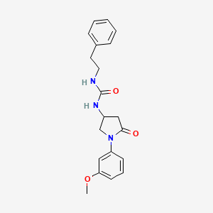 molecular formula C20H23N3O3 B2508222 1-(1-(3-甲氧基苯基)-5-氧代吡咯烷-3-基)-3-苯乙基脲 CAS No. 894016-92-3