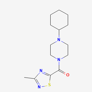 molecular formula C14H22N4OS B2508223 (4-Cyclohexylpiperazin-1-yl)(3-methyl-1,2,4-thiadiazol-5-yl)methanone CAS No. 1448059-49-1