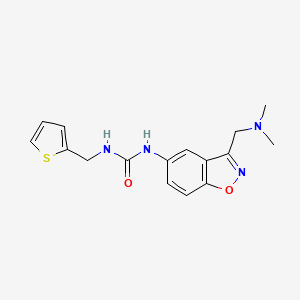 molecular formula C16H18N4O2S B2508225 1-[3-[(Dimethylamino)methyl]-1,2-benzoxazol-5-yl]-3-(thiophen-2-ylmethyl)urea CAS No. 2379984-29-7