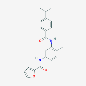 molecular formula C22H22N2O3 B250823 N-{3-[(4-isopropylbenzoyl)amino]-4-methylphenyl}-2-furamide 