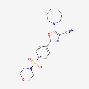 molecular formula C20H24N4O4S B2508231 5-(Azepan-1-yl)-2-(4-(morpholinosulfonyl)phenyl)oxazole-4-carbonitrile CAS No. 940997-80-8