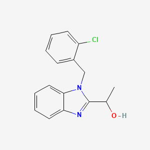 molecular formula C16H15ClN2O B2508236 1-[1-[(2-Chlorophenyl)methyl]benzimidazol-2-yl]ethanol CAS No. 431931-41-8