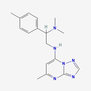 molecular formula C17H22N6 B2508248 N,N-Dimethyl-1-(4-methylphenyl)-N'-(5-methyl-[1,2,4]triazolo[1,5-a]pyrimidin-7-yl)ethane-1,2-diamine CAS No. 2380170-01-2