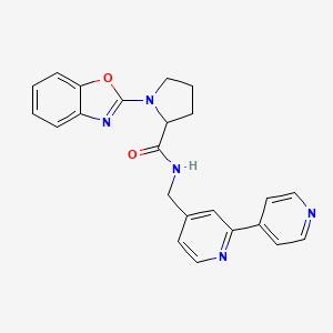 molecular formula C23H21N5O2 B2508252 N-([2,4'-联吡啶]-4-基甲基)-1-(苯并[d]恶唑-2-基)吡咯烷-2-甲酰胺 CAS No. 2034204-43-6