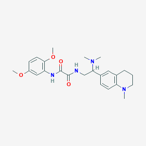 molecular formula C24H32N4O4 B2508253 N1-(2,5-dimethoxyphenyl)-N2-(2-(dimethylamino)-2-(1-methyl-1,2,3,4-tetrahydroquinolin-6-yl)ethyl)oxalamide CAS No. 922064-14-0