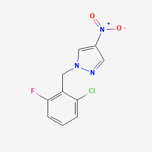 molecular formula C10H7ClFN3O2 B2508256 1-(2-chloro-6-fluorobenzyl)-4-nitro-1H-pyrazole CAS No. 1003011-48-0; 333444-49-8