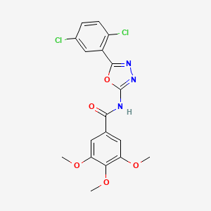 molecular formula C18H15Cl2N3O5 B2508268 N-(5-(2,5-dichlorophenyl)-1,3,4-oxadiazol-2-yl)-3,4,5-trimethoxybenzamide CAS No. 891133-27-0