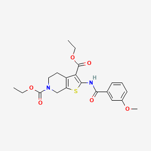 molecular formula C21H24N2O6S B2508272 diethyl 2-(3-methoxybenzamido)-4,5-dihydrothieno[2,3-c]pyridine-3,6(7H)-dicarboxylate CAS No. 921166-39-4