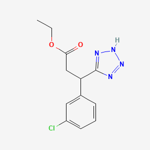 molecular formula C12H13ClN4O2 B2508275 ethyl 3-(3-chlorophenyl)-3-(2H-1,2,3,4-tetrazol-5-yl)propanoate CAS No. 1797984-60-1