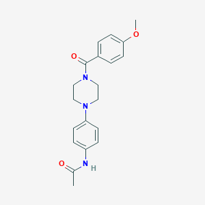 molecular formula C20H23N3O3 B250828 N-{4-[4-(4-methoxybenzoyl)-1-piperazinyl]phenyl}acetamide 
