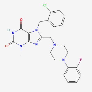 7-(2-chlorobenzyl)-8-((4-(2-fluorophenyl)piperazin-1-yl)methyl)-3-methyl-1H-purine-2,6(3H,7H)-dione