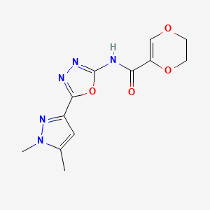N-(5-(1,5-dimethyl-1H-pyrazol-3-yl)-1,3,4-oxadiazol-2-yl)-5,6-dihydro-1,4-dioxine-2-carboxamide