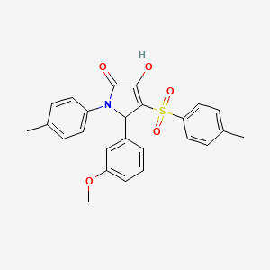 molecular formula C25H23NO5S B2508294 3-hydroxy-5-(3-methoxyphenyl)-1-(p-tolyl)-4-tosyl-1H-pyrrol-2(5H)-one CAS No. 1040634-29-4
