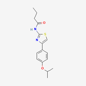 molecular formula C16H20N2O2S B2508308 N-{4-[4-(propan-2-yloxy)phenyl]-1,3-thiazol-2-yl}butanamide CAS No. 773860-67-6