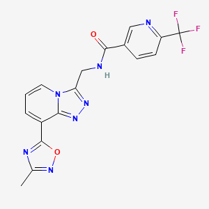 molecular formula C17H12F3N7O2 B2508310 N-((8-(3-甲基-1,2,4-恶二唑-5-基)-[1,2,4]三唑并[4,3-a]吡啶-3-基)甲基)-6-(三氟甲基)烟酰胺 CAS No. 1903874-88-3