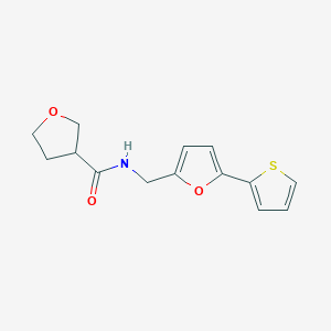 molecular formula C14H15NO3S B2508313 N-((5-(噻吩-2-基)呋喃-2-基)甲基)四氢呋喃-3-甲酰胺 CAS No. 2034592-82-8