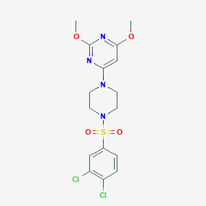 molecular formula C16H18Cl2N4O4S B2508316 4-(4-((3,4-二氯苯基)磺酰基)哌嗪-1-基)-2,6-二甲氧基嘧啶 CAS No. 1021039-43-9