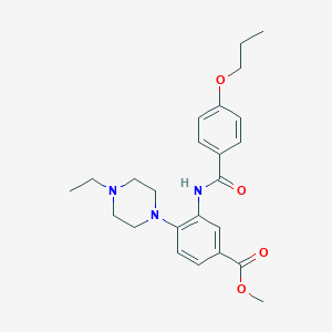 molecular formula C24H31N3O4 B250832 Methyl 4-(4-ethyl-1-piperazinyl)-3-[(4-propoxybenzoyl)amino]benzoate 