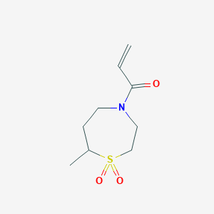 molecular formula C9H15NO3S B2508327 1-(7-Methyl-1,1-dioxo-1,4-thiazepan-4-yl)prop-2-en-1-one CAS No. 2224352-74-1
