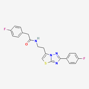 molecular formula C20H16F2N4OS B2508330 2-(4-氟苯基)-N-(2-(2-(4-氟苯基)噻唑并[3,2-b][1,2,4]三唑-6-基)乙基)乙酰胺 CAS No. 894026-17-6