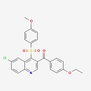 molecular formula C25H20ClNO5S B2508332 (6-Chloro-4-((4-methoxyphenyl)sulfonyl)quinolin-3-yl)(4-ethoxyphenyl)methanone CAS No. 866895-74-1
