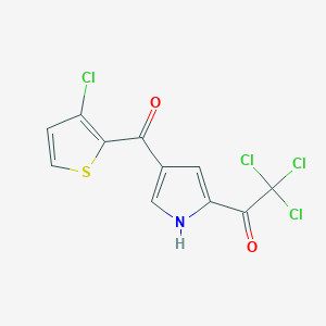 molecular formula C11H5Cl4NO2S B2508333 2,2,2-trichloro-1-{4-[(3-chloro-2-thienyl)carbonyl]-1H-pyrrol-2-yl}-1-ethanone CAS No. 477852-66-7
