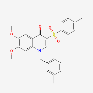 molecular formula C27H27NO5S B2508334 3-((4-乙基苯基)磺酰基)-6,7-二甲氧基-1-(3-甲基苄基)喹啉-4(1H)-酮 CAS No. 899214-72-3