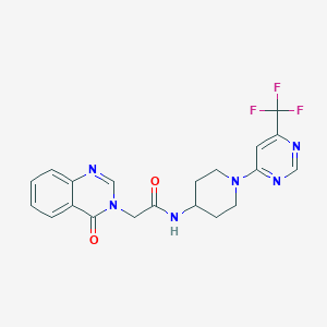 molecular formula C20H19F3N6O2 B2508339 2-(4-氧代喹唑啉-3(4H)-基)-N-(1-(6-(三氟甲基)嘧啶-4-基)哌啶-4-基)乙酰胺 CAS No. 2034262-52-5