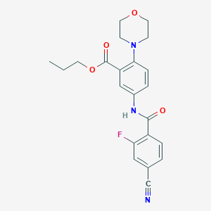 molecular formula C22H22FN3O4 B250834 Propyl 5-[(4-cyano-2-fluorobenzoyl)amino]-2-(4-morpholinyl)benzoate 