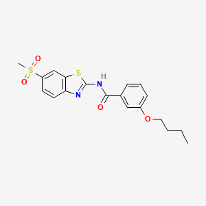 molecular formula C19H20N2O4S2 B2508340 3-丁氧基-N-(6-(甲磺酰基)苯并[d]噻唑-2-基)苯甲酰胺 CAS No. 477553-75-6