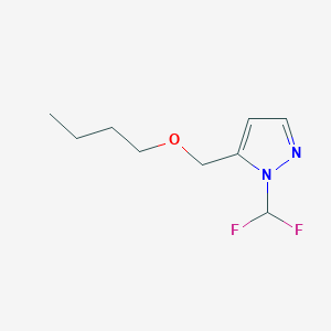 molecular formula C9H14F2N2O B2508345 5-(butoxymethyl)-1-(difluoromethyl)-1H-pyrazole CAS No. 1855951-55-1